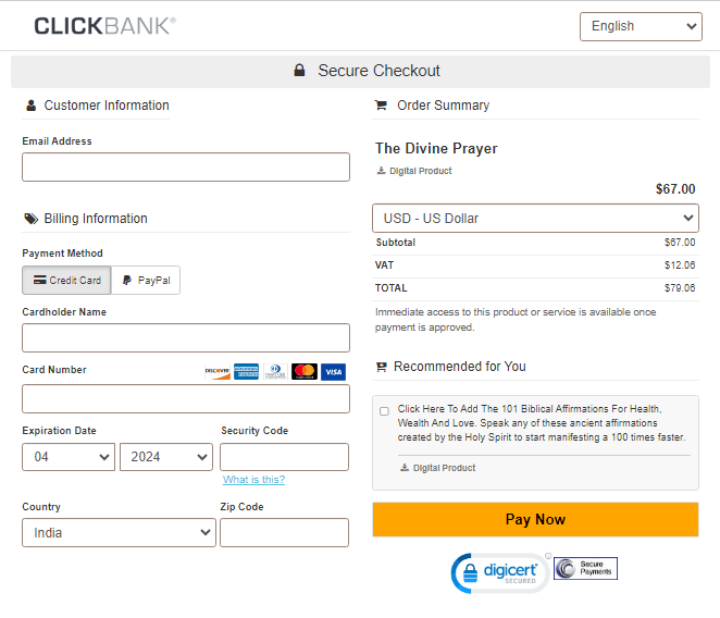 The Divine Prayer - Secure Checkout